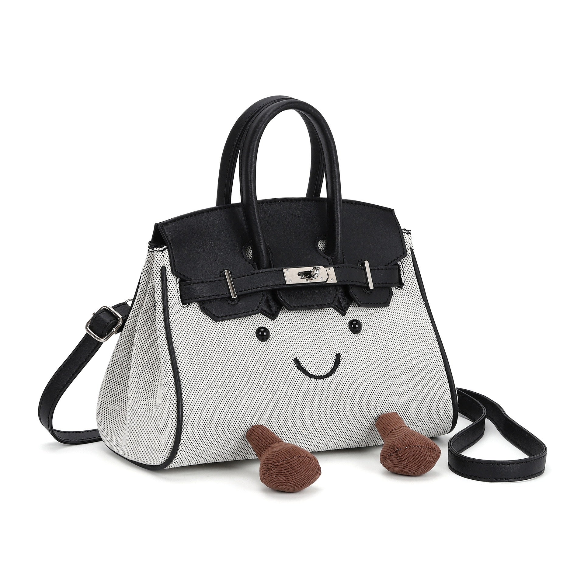 Pomo Pals Canvas Companion Bag — Black, three-quarter view