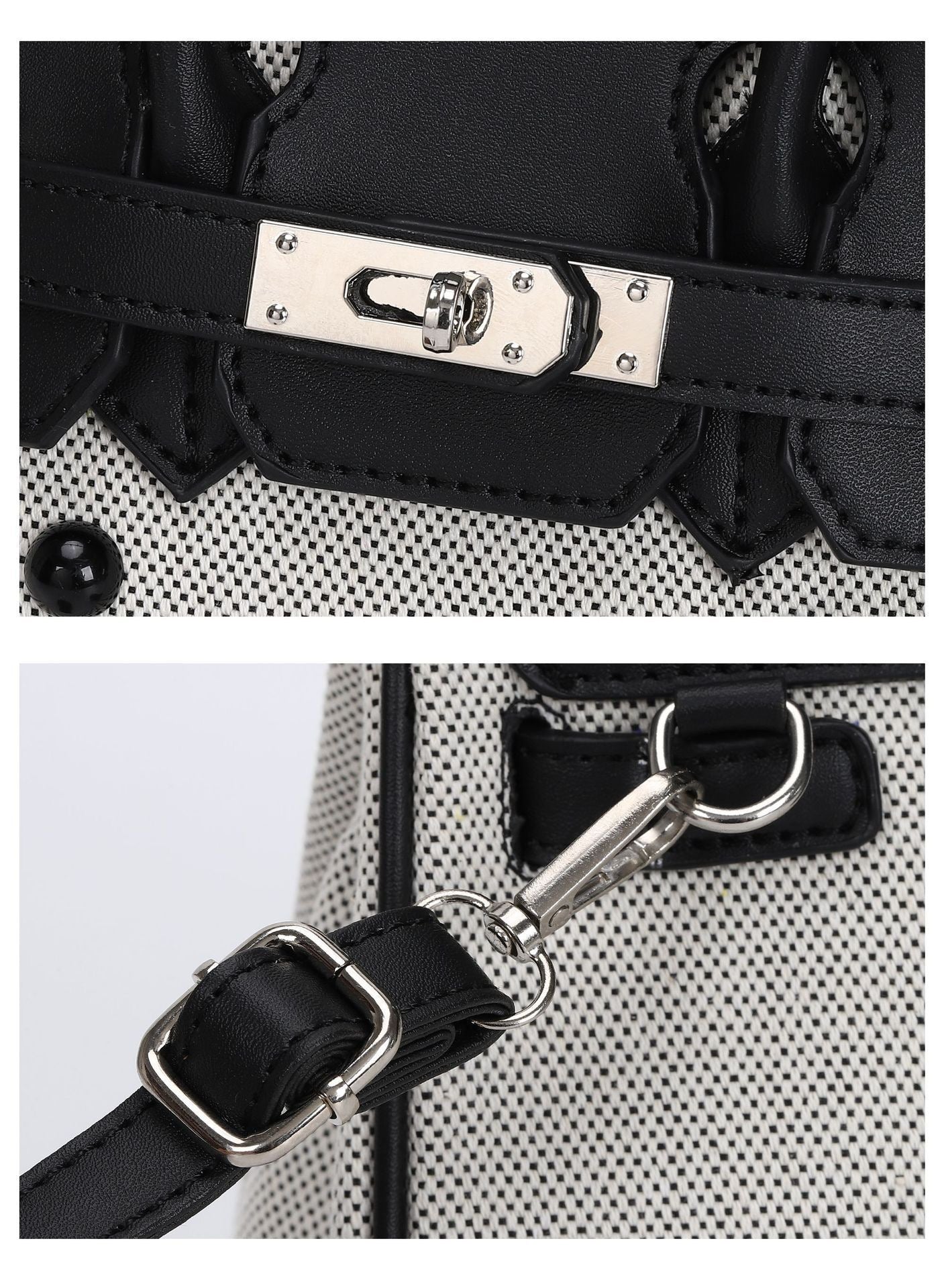 Pomo Pals Canvas Companion Bag — Black, hardware detail